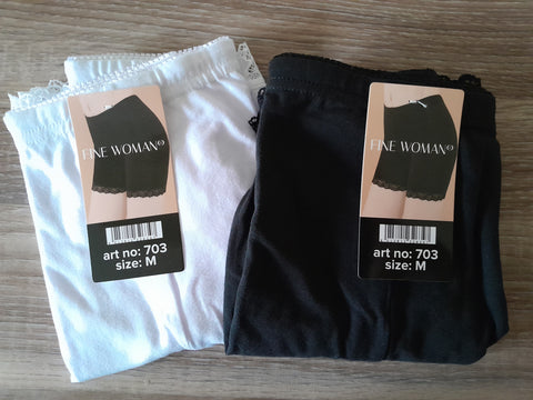 Katoenen fietsbroekje set wit en zwart van Fine Woman