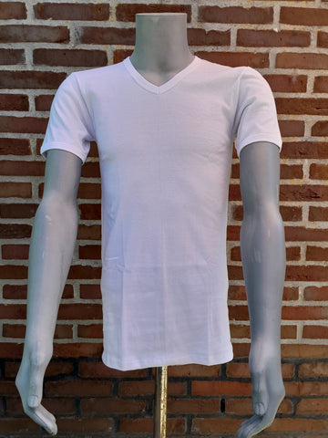 T-shirt met V hals en korte mouw