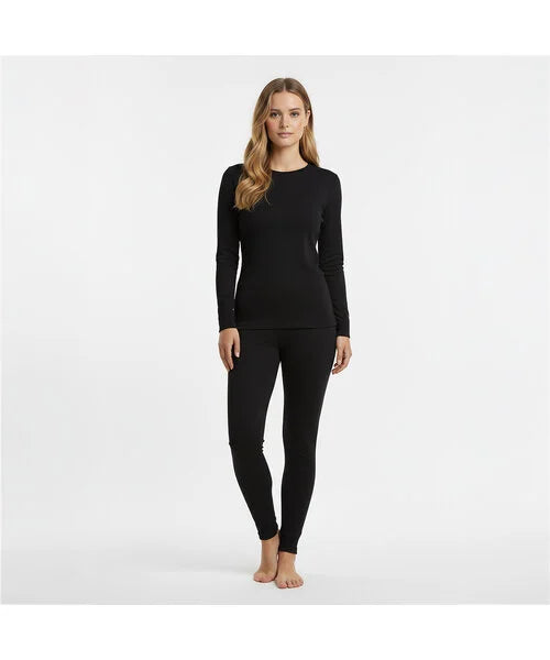 Thermoset Marino wol Dames beige en zwart