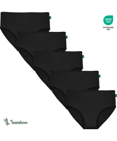 GAUBERT® 5-Pack Bamboe Midi Slips Dames Zwart 903