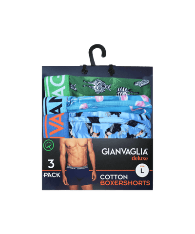 GIANVAGLIA® Deluxe Katoenen Heren Boxershort 3-Pack met print GVG-5501