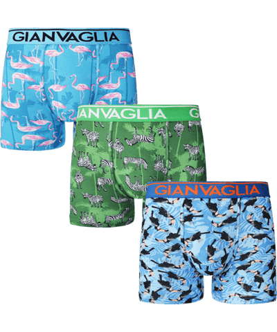 GIANVAGLIA® Deluxe Katoenen Heren Boxershort 3-Pack met print GVG-5501