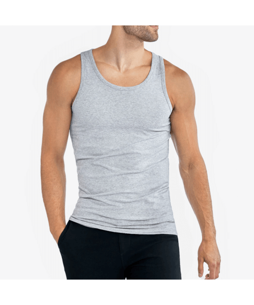 grijs onderhemd tanktop model katoen heren grandman