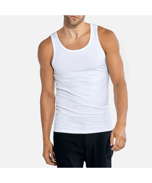 stoer grandman onderhemd tanktop heren katoen wit